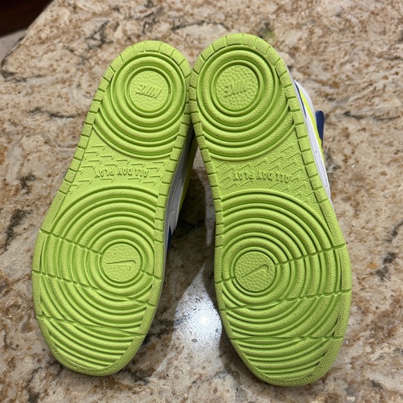 Nike Kids Sneakers - White, Blue, and Neon Yellow - Picture 4 of 5
